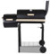 ISOISL Barbecue au charbon de bois multifonction avec thermomètre, fumoir et fonction barbecue, barbecue avec couvercle, roues, chariot de barbecue avec régulation de l'air