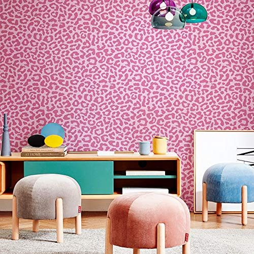 Papier peint imprimé léopard rose pour chambre à coucher, salon, canapé, arrière-plan TV, décor de restaurant