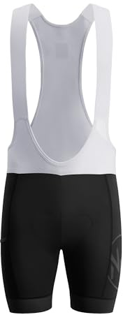 NUCKILY Herren Wettkampf-Fahrrad-Trägerhose, 4D-gepolsterte Fahrrad-Trägerhose mit Taschen, Pro Race Bike Shorts