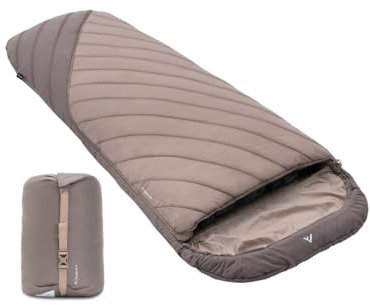 qeedo Buddy XL 8 Schlafsack XXL, extra breit, Outdoor Sommer (8-25°C) 3 Jahreszeiten - Mumienschlafsack Erwachsene & Jugendliche (bis 220cm), Peach-Skin-Oberfläche
