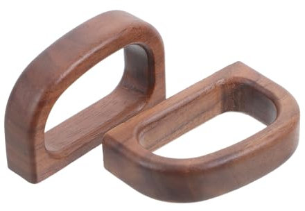 VALICLUD 2pcs Ergonomic Replacement Wooden Mug Handle Natural Walnut Grip for Coffee Tea and DIY Cups Fits Ceramic and Glass Drinkware Stylish Upgrade for Home Office