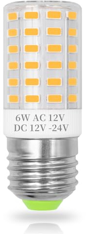 12V E27 LED Birne Warmweiß 6W AC12V DC12V-24V Niederspannung E27 Edison | Lampe Ersetzt 60 Watt 600LM für RV Camper Wohnmobil Lampen Nicht Dimmbar, 1er Pack