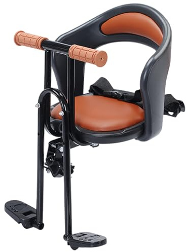 Kinderfahrradsitz, dickes Komfortkissen, sicherer Babysitz fürs Fahrrad mit Handlauf, Sicherheitsgurten und verstellbaren Pedalen, geeignet für Mädchen und Jungen von 6–36 Monaten, schwarzer Kind