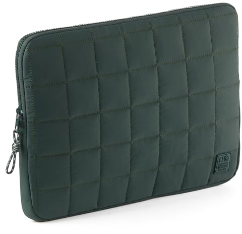 Miquelrius - Housse pour Ordinateur Portable 15” et 16”, Design matelassé, légère et Douce au Toucher, Tissu déperlant, Fermeture zippée avec Cordon, Vert