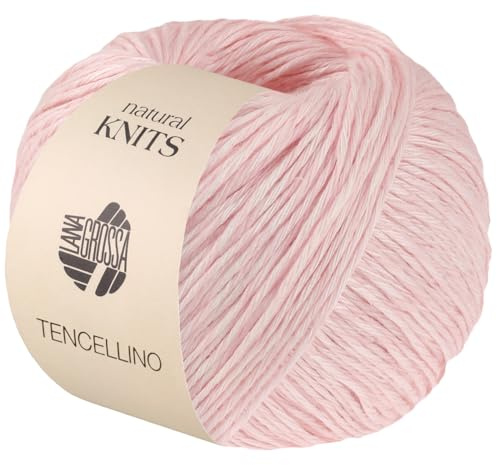 LANA GROSSA Tencellino | Klassisch verzirntes Garn aus natürlich mattem Leinen & seidig glänzendem Tencel | Handstrickgarn aus 51% Leinen & 49% Tencel | 50g Wolle zum Stricken & Häkeln | 125m FB 13
