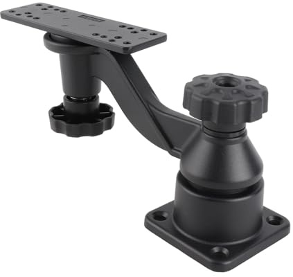 Cuifati 6in Swing Arm Mount, Marine Grade Aluminum Horizontal Base Bent Swing Arm Mount with 360 Degree Rotation for Fish Finders Chartplotters Eagle