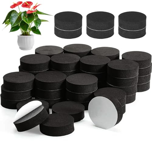 Kaelosyn 60 Pcs Plant Pot Feet, Feet for Garden Pots, Easy Water Drainage | Outdoor Stands Flowerpot with Self Adhesive Pads Pot Feet for Outdoor Plant Pots,Suitable for Oustdoors Plants/Flower(Black)