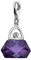 Quiges Charm Anhänger Kristall Lila Zirkonia 3D Handtasche 925 Silber mit Karabinerverschluss für Bettelarmband