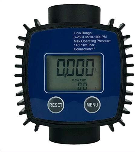 KATSU Digital Diesel Fuel Oil Turbine Electronic Flow Meter Counter, 1-Inch NPT, Kerosene Gasoline Fuel Pump Transfer Flowmeter 482131