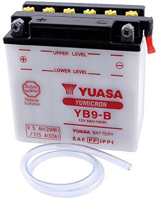 Batterie YUASA - YB9-B kompatibel mit KAWASAKI A7 Series 350 ccm Baujahr 66-71 [inkl. 7,50 EUR Batteriepfand]