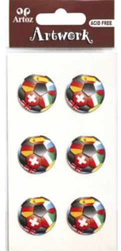 Artoz Artwork 3D Motiv-Sticker 185590-79,Nation Ball, WM Fußball aus Flaggen - Fahnen von Schweiz, Deutschland, Frankreich, Italien, Spanien, England