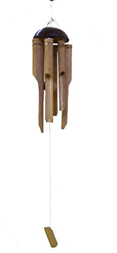 One World is Enough Petit Bambou et Noix de Coco Carillon Vent pour Utilisation intérieure et extérieure, Le Plus Long Sonnerie 30.5cm / 30 cm - Commerce Équitable