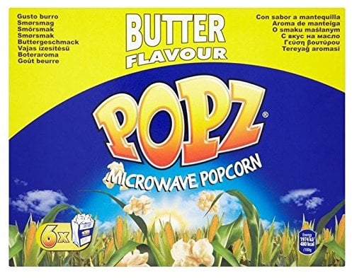 Popz Mantequilla De Las Palomitas De Maíz De Microondas 6 X 90g
