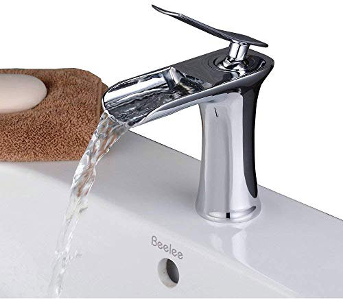 Beelee Elegant Chorm Wasserhahn Einhebel Wasserfall Armatur Mischbatterie Einhebelmischer Waschtischarmatur Badzimmer