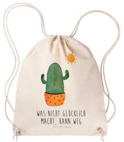 Mr. & Mrs. Panda Sportbeutel Kaktus Sonne - Geschenk, Beutel Rucksack, Sporttasche, Geschenkidee, Scheidung, Stoffbeutel, Sportzubehör, Kleine