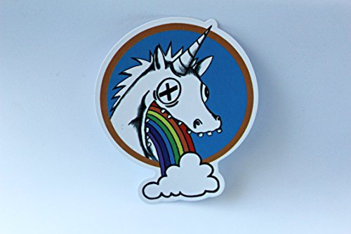 Auto Aufkleber Einhorn by greestick Unicorn Sticker Bomb farbig für Auto Skateboard Helm Longboard Laptop Snowboard Vinylaufkleber Gepäck Decals