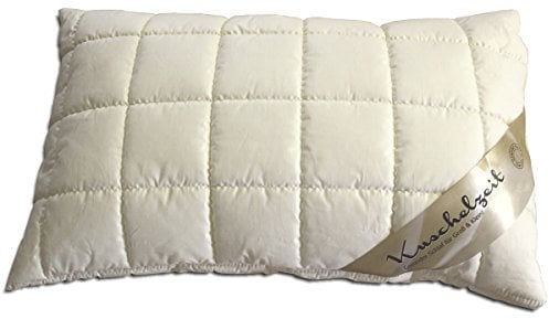 Meivita Merino Schafschurwolle Kopfkissen Schurwoll Kissen in 40x60 cm Made in Germany