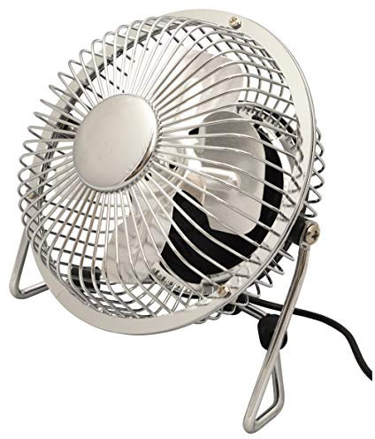 Schallen Mini Portable USB Powered Desktop Office Computer, PC, Mac, Laptop Cooling Desk Table Fan (Chrome)