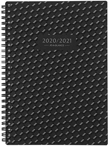 Akademischer Planer 2020–2021, AT-A-Blick, Wochen- und Monatsplaner, 14 x 21 cm, klein, erhöht, schwarz (75101P05)
