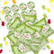 Logbuch-Verlag 24 Viel Glück Geschenke Silvester Neujahr Glücksbringer Fruchtgummi Tütchen grün weiß 7 x 9 cm