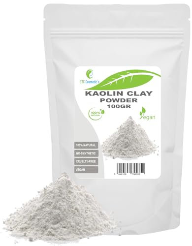 Argilla di caolino bianco - 100 gr - Maschere viso fai da te, maschere corpo, maschere capelli, peeling e scrub morbidi, produzione di sapone, anti-età e rassodamento della pelle