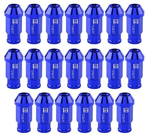Terisass Wheel Lug Nuts 20Pcs Car Tire Screw Racing Wheel Aluminum Nut M12X1.5(Purple Blue Red Black Silver)(Blue)+l200 Wheel Nuts+m12x1.5 20pcs+m12x1.5 Open Wheel Stud Blue