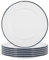 Argon Tableware Plaques de dîner en émail Blanc - Plats d'alimentation en Camping en Plein air - 25.5cm - Navy - Pack de 6