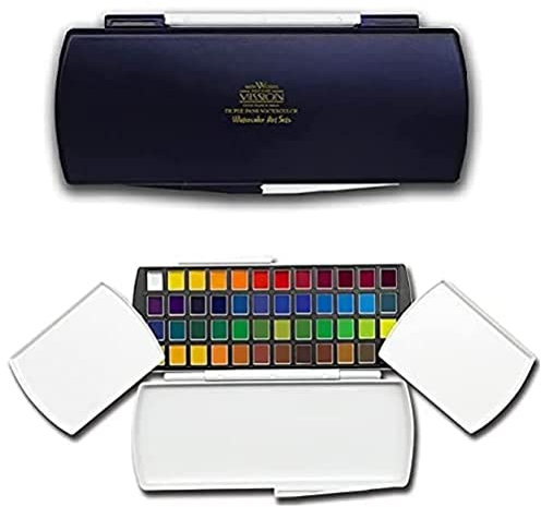 Gold Class Mission Lot de 3 godets aquarelle 12, 24, 48 couleurs 3 types (MPW-1248W) pour Mijello