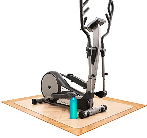 SCHMIEDWERK Bodenschutzmatte für Fitness und Sportgeräte - rutschfeste Unterlage für Crosstrainer, Heimtrainer, Rudergerät, Laufband (Transparent, 60 x 120 cm)