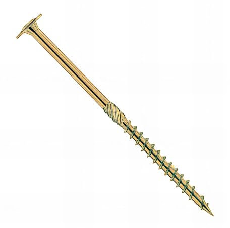 Vis bois Torx à tête bombée D.6 x 160 mm - Zingué jaune - Boîte de 100 pcs