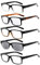 Eyekepper 5er-pack Federscharniere Vintage- Herren Lesebrille (Je eine Farbe)