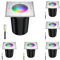 ledscom.de 6 Stück Bodeneinbauleuchte RELI für außen, IP67, edelstahl, gefrostet, eckig, 11 x 11cm inkl. LED RGB Lampe, smart 473lm