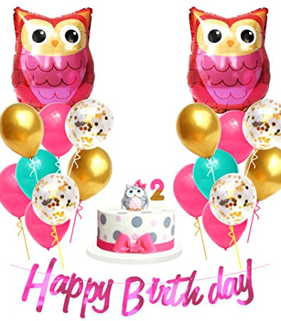Regendeko Happy Birthday Eule Tiere Kindergeburtstag Deko Luftballon Girlande Konfetti Luftballons Party Deko Kindergeburtstag Deko
