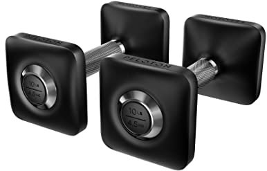 Peloton Hanteln, 2,3 kg-16,6 kg, 2er Set, für Männer und Frauen, ergonomischer und rutschfester Griff, Kurzhanteln, Krafttraining, Workout, Black, 4,5 kg