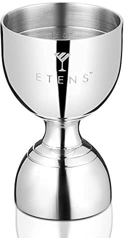 Etens Cocktail Jigger Spirit Measure | Bar Spirits Measuring Jigger 2 oz 1 oz | Dual Shot Measure Jigger with Measurements Inside | Double Bell Jigger for Alcohol | Barware