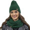 VIVISENCE Trendiger Damen Winter Set Aus Mütze Und Loop-Schal Mit Wärmendem Garn Und Antistatischen Eigenschaften Perfekte Passform Für Kalte Wintertage Bequem Und Stilvoll, Grün,Einheitsgröße