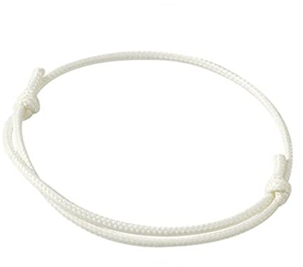[2 Stück] Dezentes einfaches Armband | Handgemachtes dünnes Surfer Band aus gewachster Baumwolle | Geschenk Freundschaftsarmband | Viele Farben (2 Stück, Weiß)