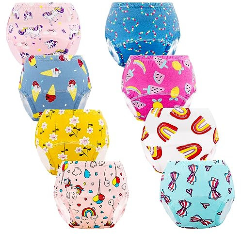 Cogindss Xmrlvn Baby Töpfchen Trainingshose für Jungen und Mädchen 4-6 Jahre,Mehrfarbig,8 Stück,L