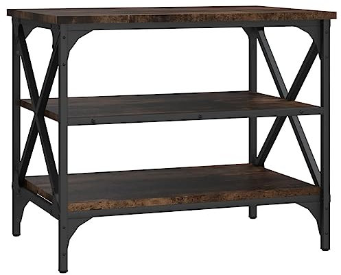 vidaXL Meuble TV, Table TV avec Pieds Réglables, Meuble Télé avec Rangement Salon Salle de Séjour, Industriel, Chêne Fumé Bois d'Ingénierie