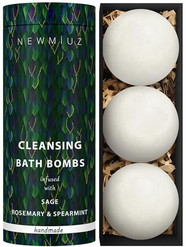 Sage Bath Bombs - Spiritual Bath Energy Clearing Protection Shielding - Smokeless Smudging Sage Rosemary and Spearmint - Relaxation Stress Relief Spa Gift Christmas Birthday