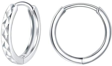 Bewenda Creolen Silber 925 Klein, 925 Sterling Silber Ohrringe Creolen, Unisex Ohrringe Kreolen für Damen Mädchen, Nickelfrei Hypoallergen Schlafen Knorpel Huggie Rund Ohrläppchen Ohrschmuck