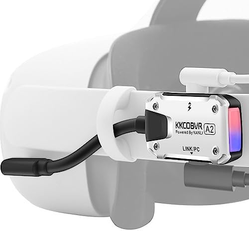 KKCOBVR A2 Link Cable Adapter Compatible With Quest 1/ Quest 2 / Quest Pro/ PICO4 Use with Battey Head Strap Accessories Play PC Game