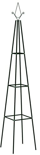 ZEYUAN Supports Plantes grimpantes 2 pcs Vert foncé 35x35x195 cm Fer,Porte Plante A roulettes,Support Plantes Interieur,Support Plante