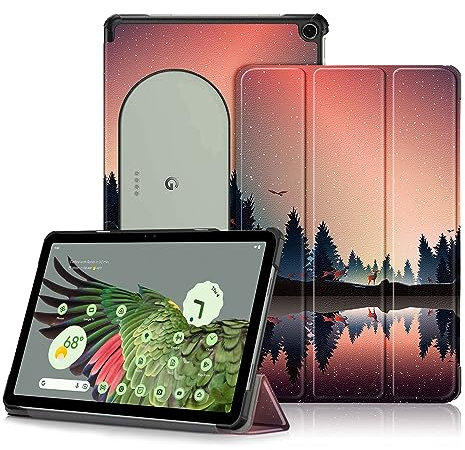 DINGGUAGUA Schutzhülle für Google Pixel Tablet 27,9 cm (11 Zoll) 2023 Release, Folio-dünne Abdeckung, leichte Hartschale Schutzhülle mit Multi-Winkel-Ständer, Nightfall