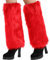 Nanxson Damen Stulpen Lange Furry Fuzzy Beinwärmer Strümpfe Winter Warm Beinlinge Stulpe TTW0034 (Hell Rot)
