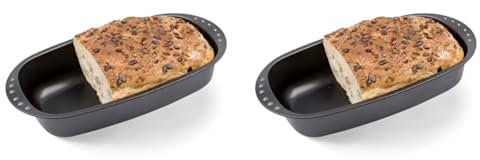 chg 6719-03 Brotbackform, antihaftbeschichtet, anthrazit/metallic, 37 x 20 x 7 cm (Packung mit 2)