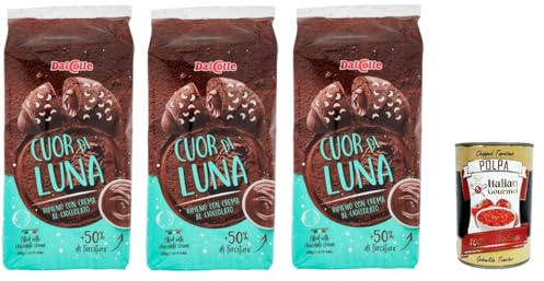 Italian Gourmet DALCOLLE Italian Gourmet Cour di Luna cornetti gefüllt | Dolce da colazione italiano, morbide brioche ripiene, Snack für Kaffee und, Gesamtnettogewicht 750 g + Kostenlos Polpa 400g