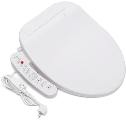 GMSLuu Siège de toilette électronique, intelligent, bidet électrique, siège de toilette, abattant de WC, désodorisation automatique, siège chauffant avec double buses autonettoyantes