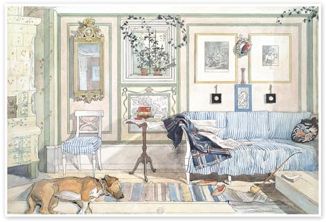 Posterlounge Gemütliche Ecke Poster | 60 x 40 cm von Carl Larsson Wandbilder Wanddeko