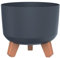 Prosperplast Gracia vaso da fiori con gambe rimovibili incl. inserto per uso interno ed esterno Fioriera rotonda in plastica (⌀ 200mm, Antracite)